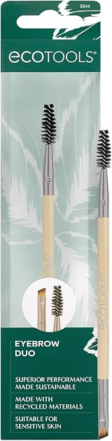 EcoTools Eyebrow Brush Duo Dual-Ended Spoolie Angled Brush Cruelty-Free