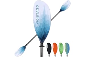 WONITAGO Kayak Paddle Carbon Fiber Shaft and Reinforced Nylon Blade, Adjustable Kayaking Oars, 3 Piece, 230-250 cm/90-98 Inches,210-230 cm/82-90 inches