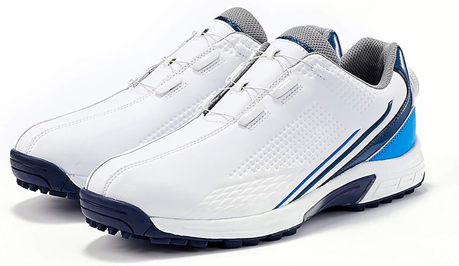 Men's Waterproof Leather Studless Golf Shoes with Rubber Outsole