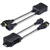 9005 LED Canbus Decoder Anti Flicker Error Free Harness for Headlight Bulb | Premium Nylon Braided Cable, Heat-Resistant, Plug N Play, Pack of 2