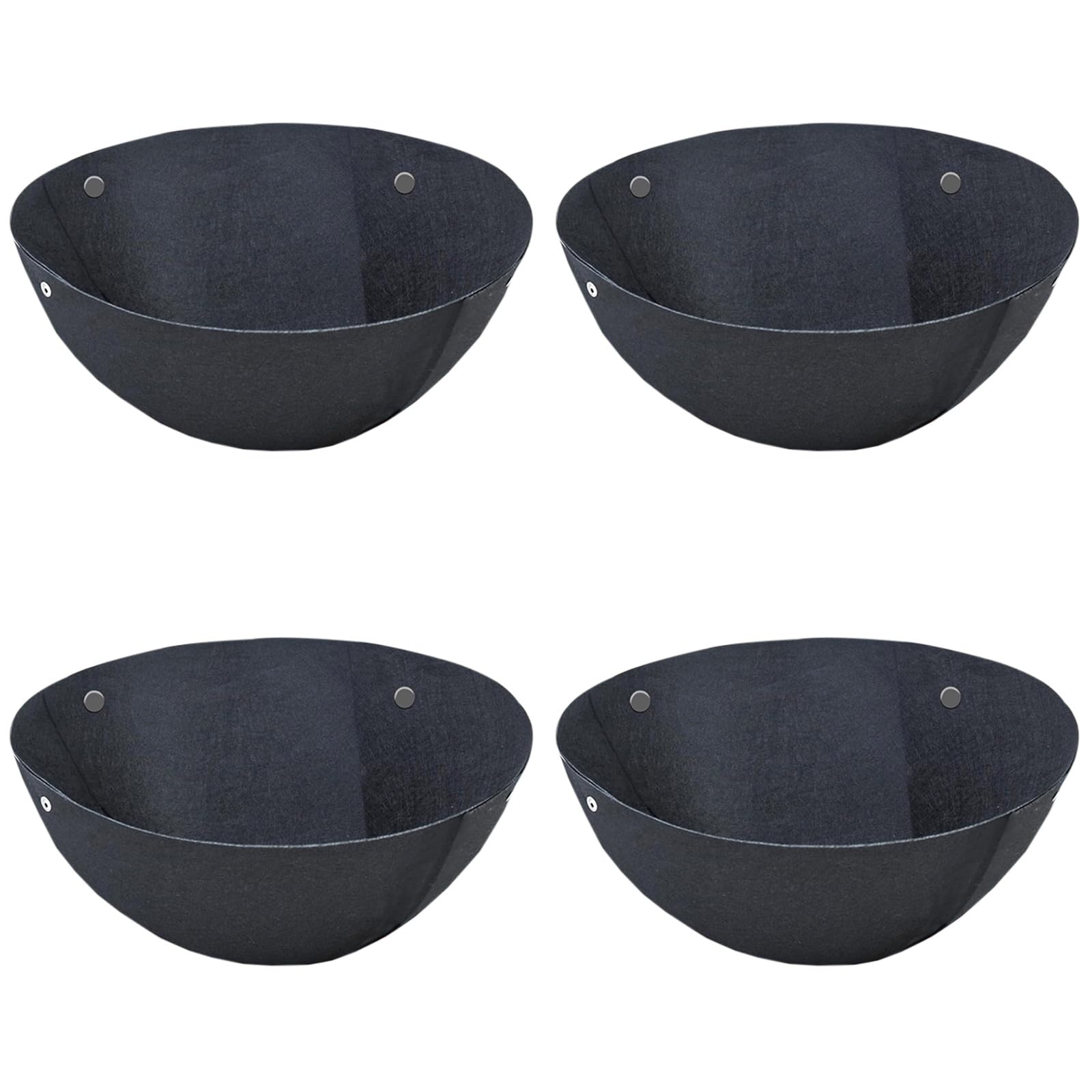 BigKing Black Hanging Basket Liners, Round Fabric Planter Basket Liner, Hanging Basket Coconut Replacement for Wall Mounted Planters Window Flower Baskets(4Pcs) (16 Inches)