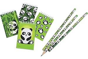 Nikki's Knick Knacks 48 Piece Panda Notebook and Pencil Set