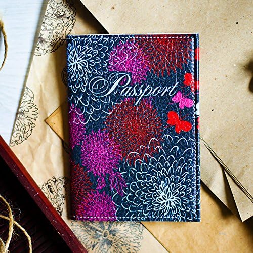 Designer Passport Holder - Leather Passport Holder for Women - Passport Case Flowers - Vintage Passport Case - Leather Passport Holder - Passport Cases Designer - Cute Passport Holder - Peony