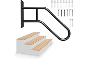 UCANVIN 28.7” Safety Grab Bars for Stairs, Handrail for Outdoor Steps, U-Shaped Railings for 1-3 Steps, Stainless Steel Garage Railing for Garden,Yard Garage Interior or Exterior Stairway