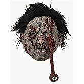 greitenty Zombie Mask Scary One-Eyed Rotten Face Mask with Hair Horror Halloween Full Head Cosplay Props for Party