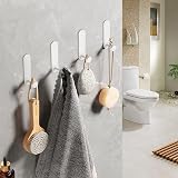 JS Extra Strong Self Adhesive Hooks 2 Pack Wall Door Towel Coat Rack Aluminum view 3