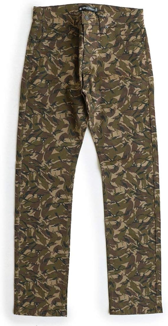 Amazon オーディエンス Audience パンツ カモフラージュ柄 迷彩 ストレート スリムタイト コットン 家庭洗濯 日本 メンズm レディースl ブリティッシュカモ カーキ ロングパンツ 通販