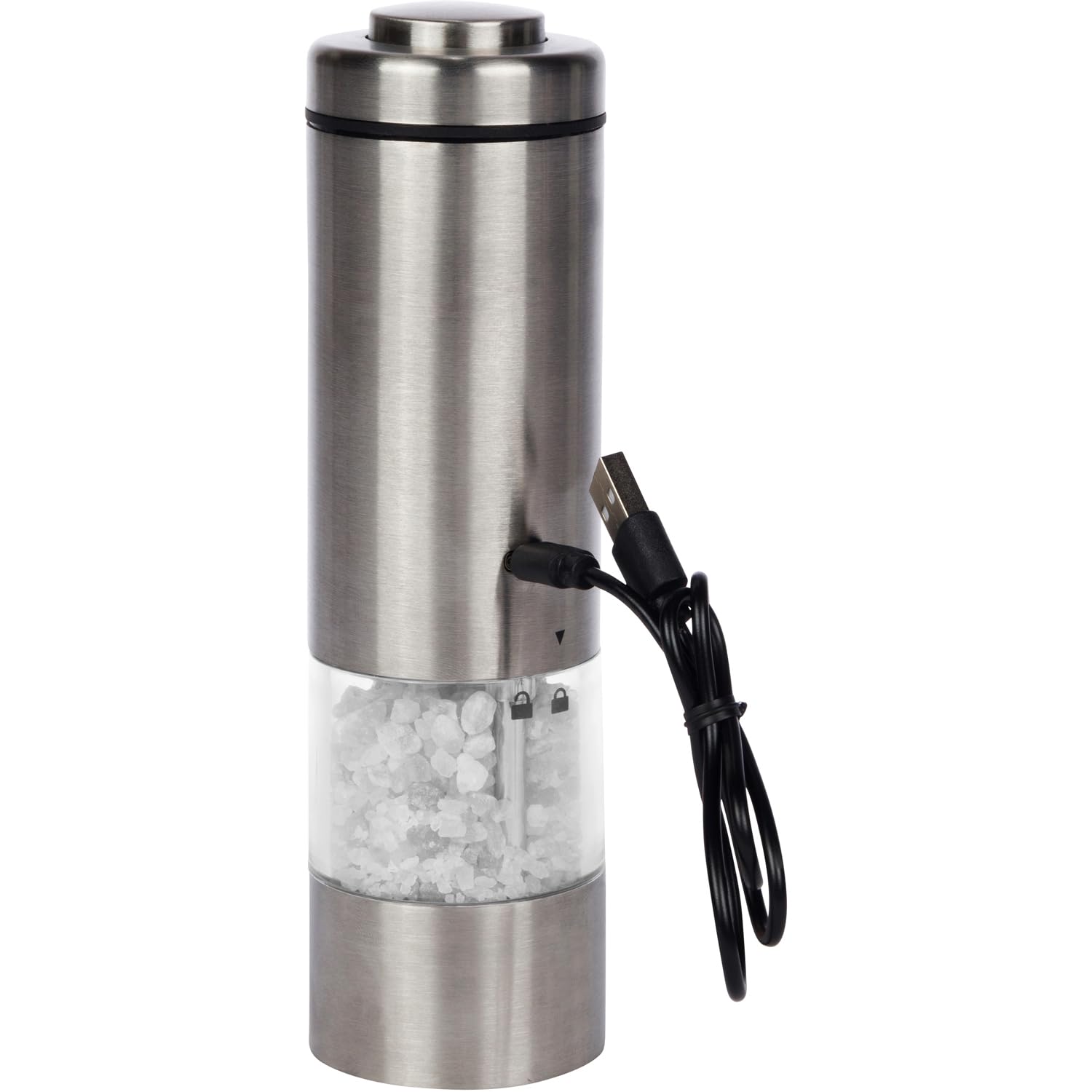 Latent Epicure Electric Salt and Pepper Grinder (Single) - Battery Operated, Stainless Steel Salt & Pepper Shaker or Spice Grinder with Adjustable Fine & Coarseness, One Handed Operation & LED Light