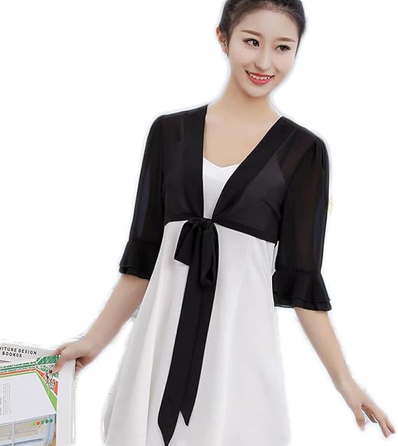 Amazon 結婚式 ボレロ パーティー ドレス 大きいサイズ ボレロ ショール ジャケット 無地 体型カバー お呼ばれ 二次会 演奏会 発表会 披露宴 半袖 五分袖 Bolero トップス カーディガン ボレロ 薄手 フリル付き かわいい 春 夏 秋 冬 秋冬 カーディガン ボレロ