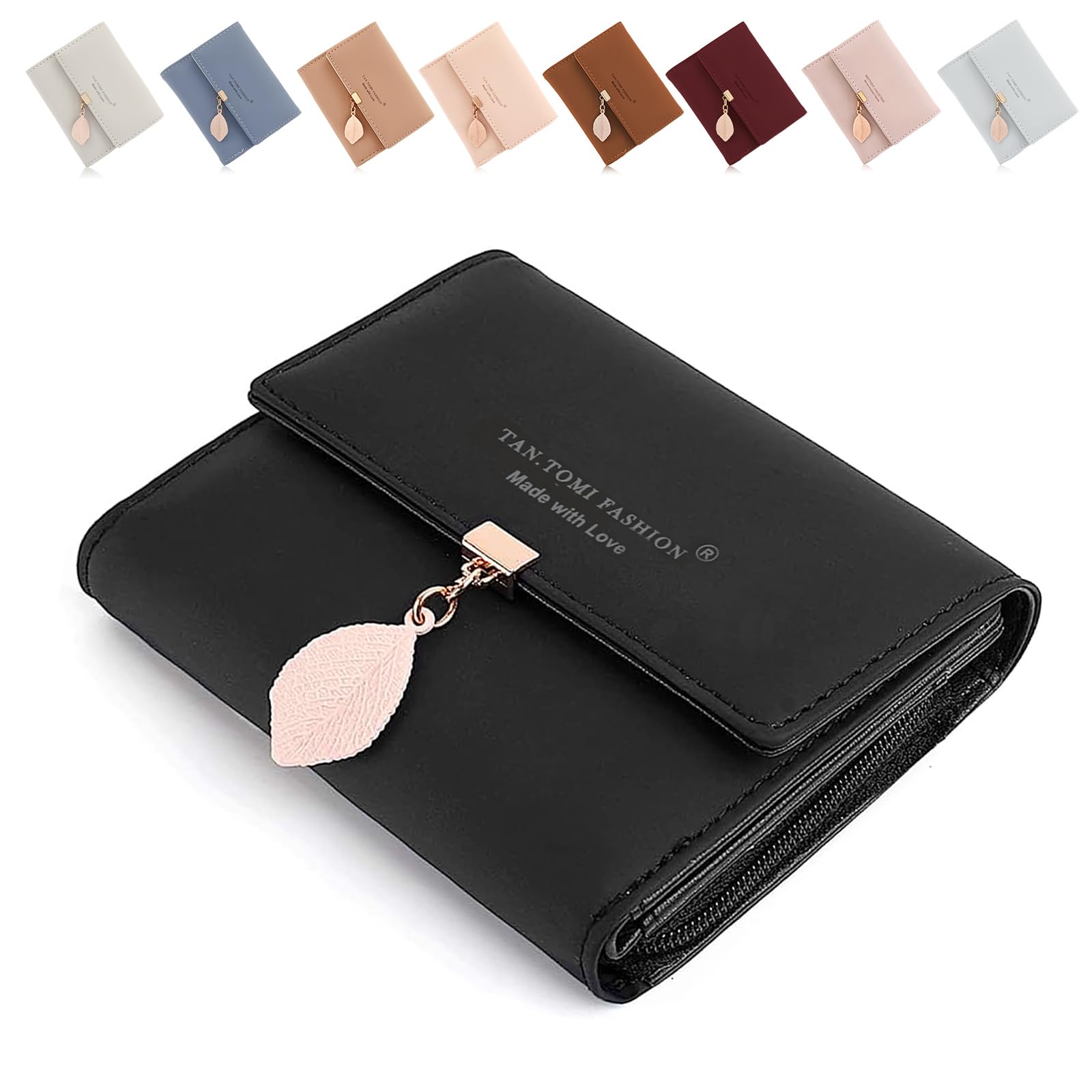 CALIYO Ladies Purse, PU Leather Purses for Women Card Holder Multiple compartments and Card Slots Womens Purse with Tassel Smooth Zipper