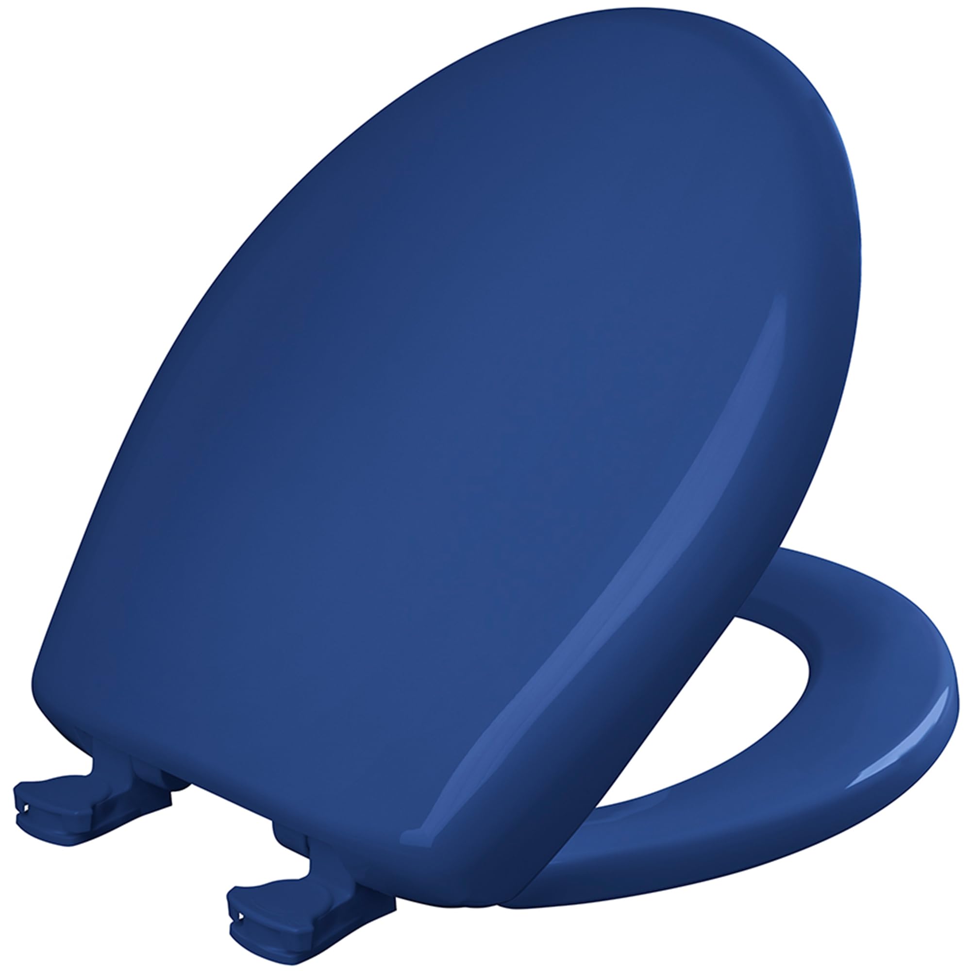 Bemis 7B200SLOWT 364 Toilet Seat Will Slow Close, Never Loosen and Easily Remove, Round, Plastic, Colonial Blue