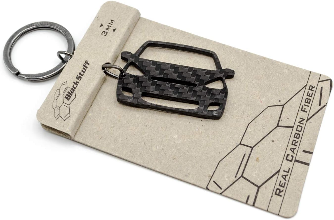 BlackStuff Carbon Fiber Keychain Keyring Ring Holder Compatible with Spacestar 2012-2019 BS-778 - Image 4