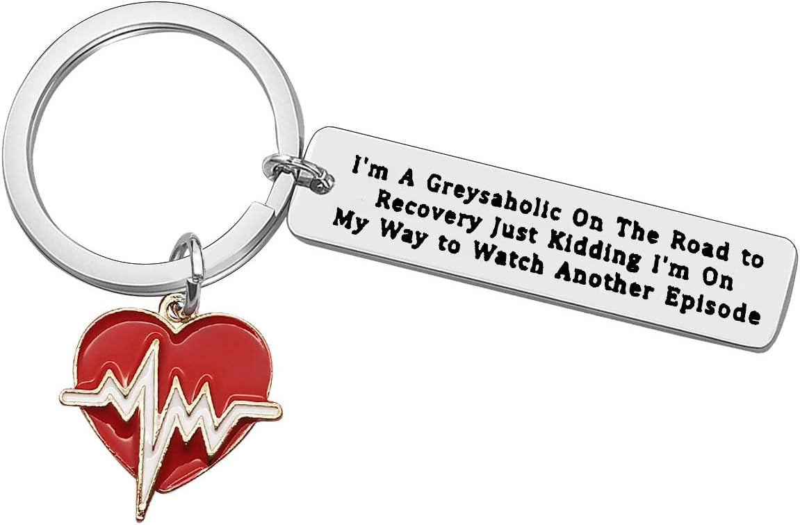 Heartbeat Keychain Gift for Nurse Doctor Cute Keychain Greys Anatomy Fan Gifts Funny Keychain Charms Heartbeat Key Ring Motivational Keychain for Women Surgeon Keychain Gift for Men Funny Nursing Gift
