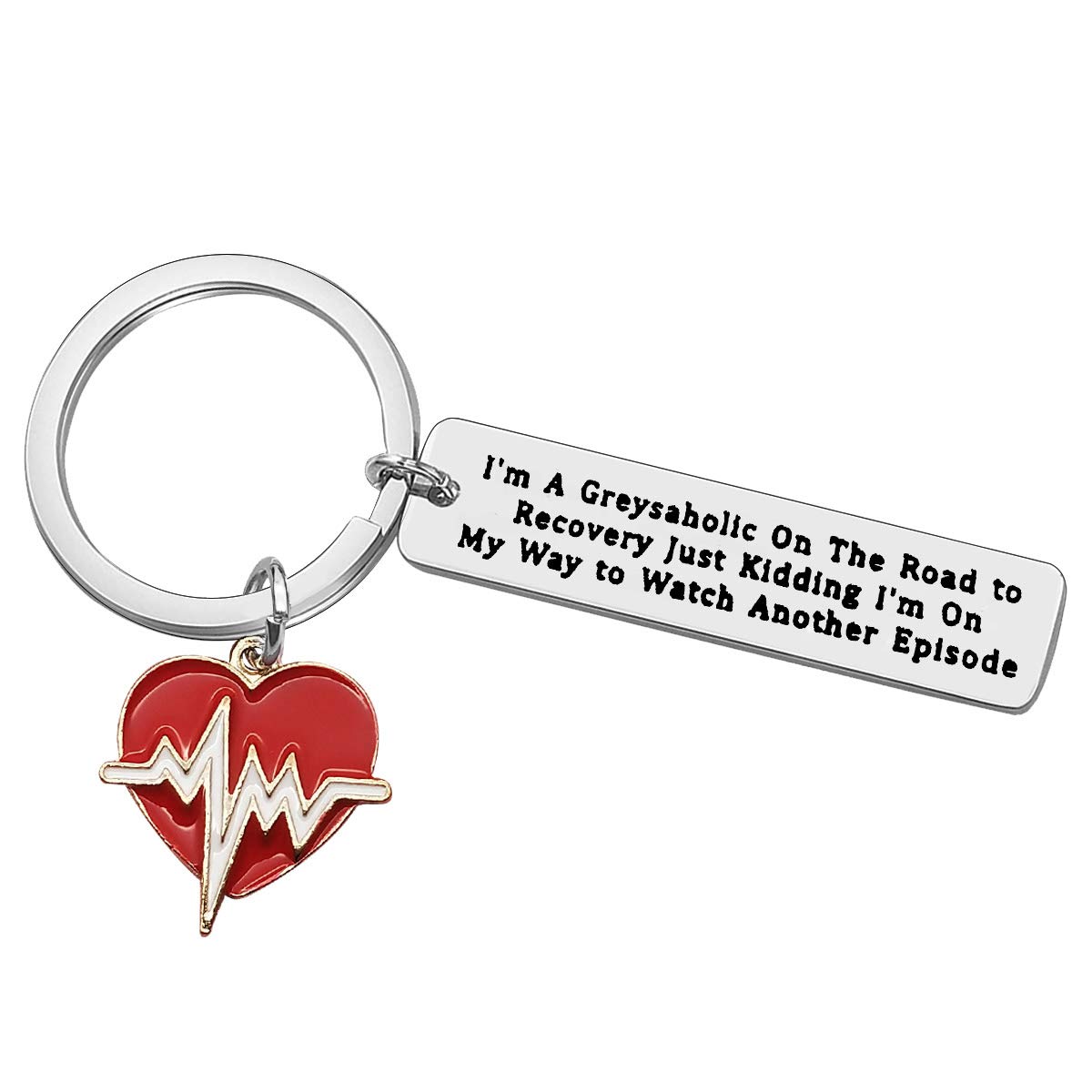 Heartbeat Keychain Gift for Nurse Doctor Cute Keychain Greys Anatomy Fan Gifts Funny Keychain Charms Heartbeat Key Ring Motivational Keychain for Women Surgeon Keychain Gift for Men Funny Nursing Gift