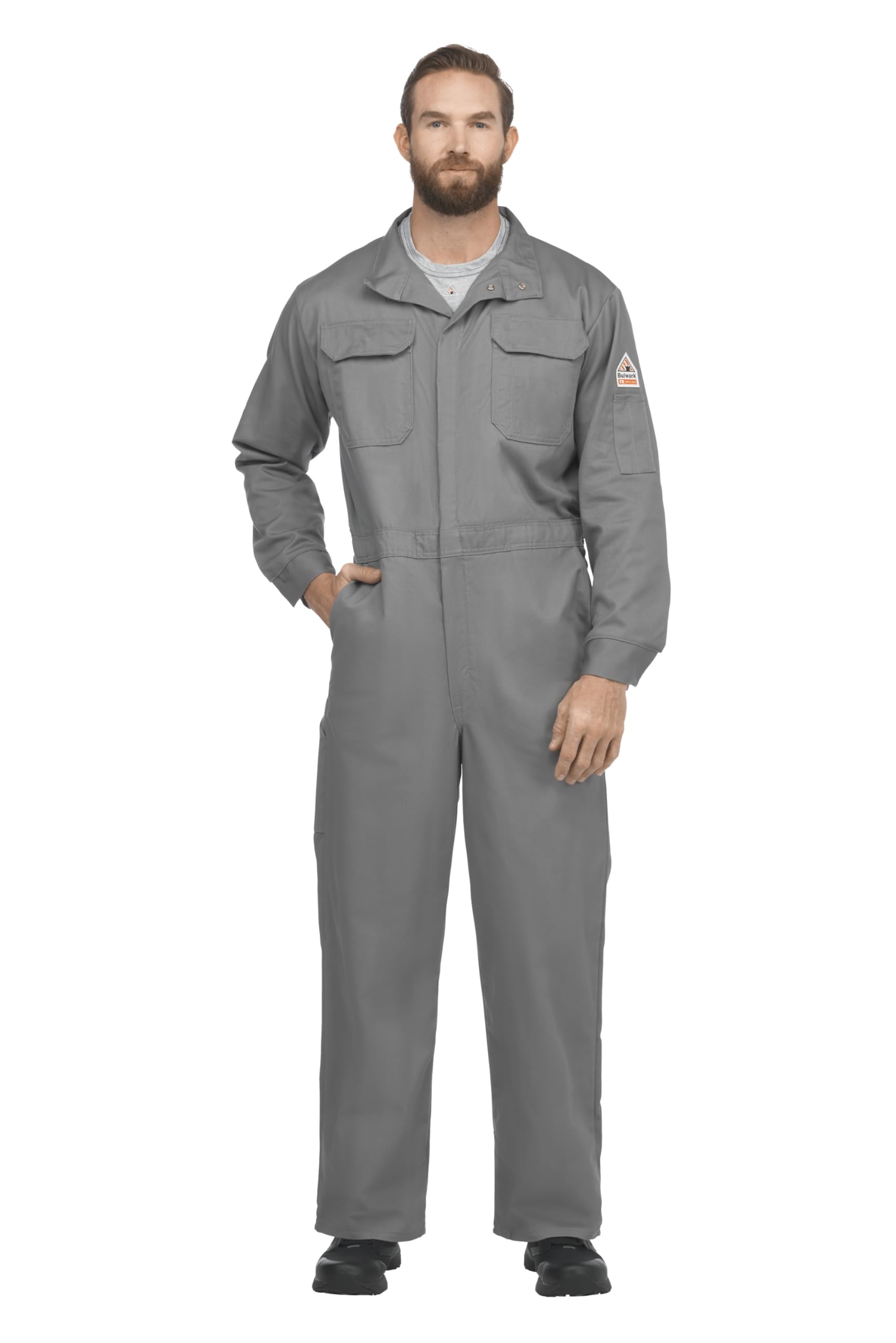 Bulwark FR Men’s Midweight Excel FR Premium Coverall, Medium Grey, 42 Long