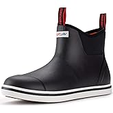 SUREWAY Men's Deck Boots Professional Non-Slip Fishing & Ankle Boating Boot Waterproof Rain Boots, Lightweight Neoprene Rubber Deck Boots