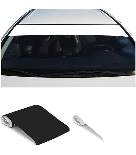 Bande Décorative Pour Pare-Brise 15,2x152,4 Cm - Autocollant Vinyle Noir Pour Voiture, Camionnette, Camion - 4
