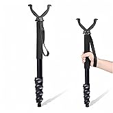 JINSE Shooting Stick with V Yoke, 22-62 inches Adjustable Aluminum Shooting Monopod for Hunting Rifles