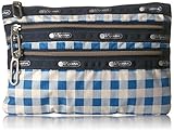 LeSportsac Classic 3 Zip Pouch, Gingham Dive