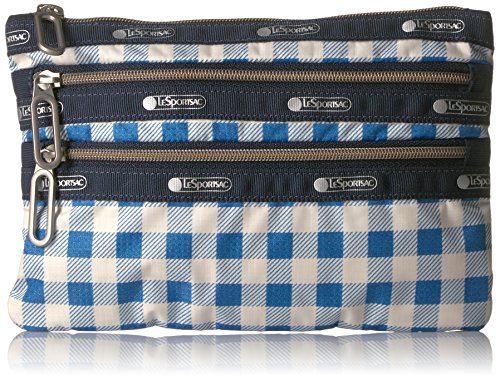 LeSportsac Classic 3 Zip Pouch, Gingham Dive