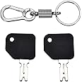 166 Forklift Ignition Keys Plastic Handle 186304 Compatible with Caterpillar Cat Hyster Gradall Generic Clark Yale Komatsu Crown Gehl etc Forklift Replace 1430 6T-2663 51335040, with Key Chain (2)