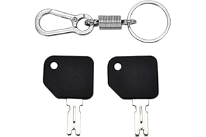 MOLLOPARTS 166 Forklift Ignition Keys Plastic Handle 186304 Compatible with Caterpillar Cat Hyster Gradall Generic Clark Yale Komatsu Crown Gehl etc Forklift Replace 1430 6T-2663 51335040, with Key Chain (2)