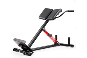 LIONSCOOL Heavy-Duty Adjustable Roman Chair - Back Extension Bench with Multiple Adjustment Functions- Hyperextension Bench Perfect for Home Gym