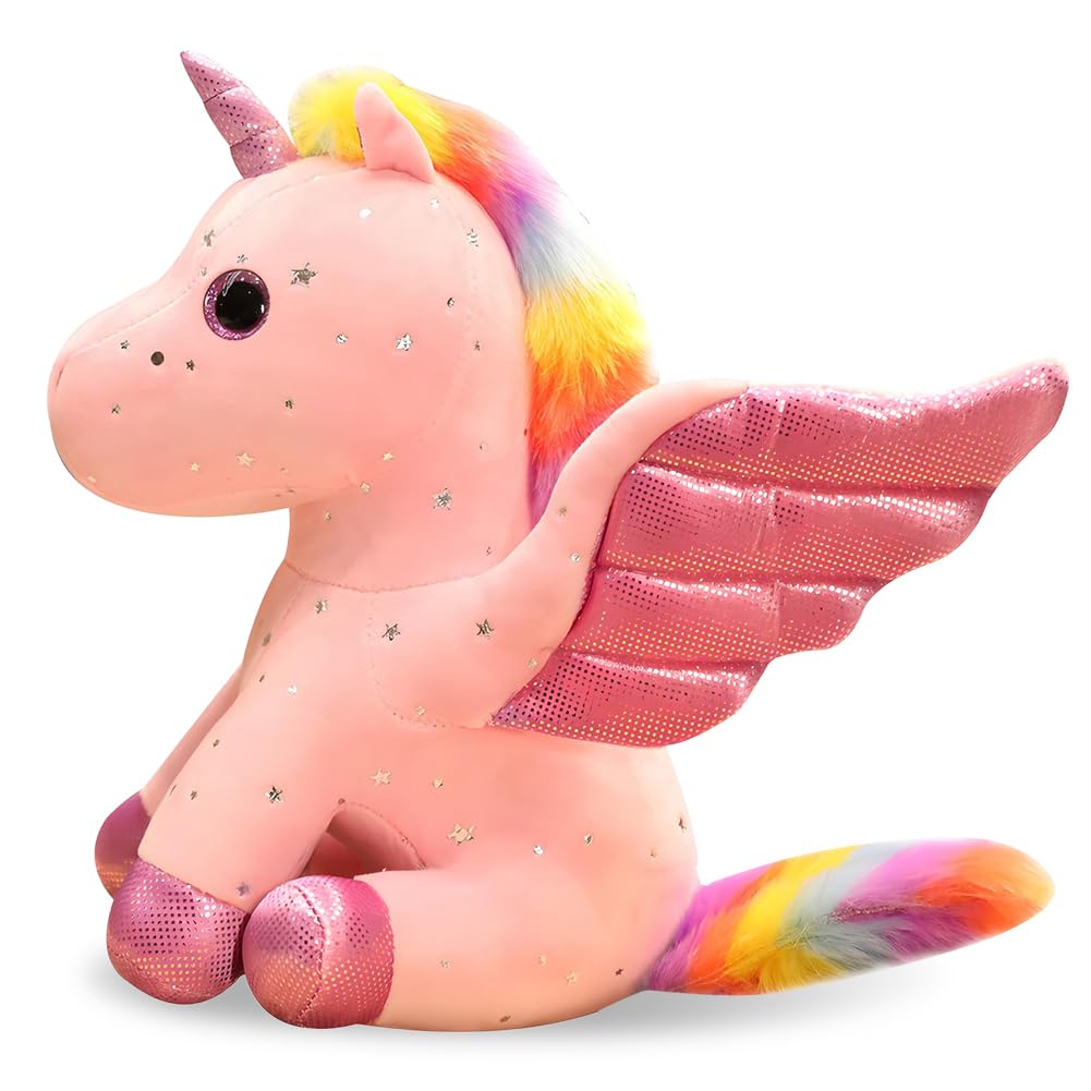 VorIrydian Unicorn Plush Toys,soft and cute stuffed plushie - birthday, Cute Cartoon Pillow Doll, Pink Comfortable Ergonomic, Gifts for Kids Toddler Girls,22cm Unicorn Toys