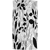 Pehede Leaf Hand Towel Repeat Black and White Tree Leaves Soft Guest Face Bath Towel Bathroom Decorations Thin Kitchen Tea Dish Towels 15 x 30 inch