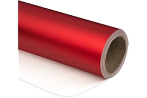 RUSPEPA Red Christmas Wrapping Paper - Solid Color Matte Metallic Red Paper Roll, Perfect for Valentine's Day, Wedding, Birthday, Christmas, Baby Shower, Anniversaries - 17 Inches X 32.8 Feet