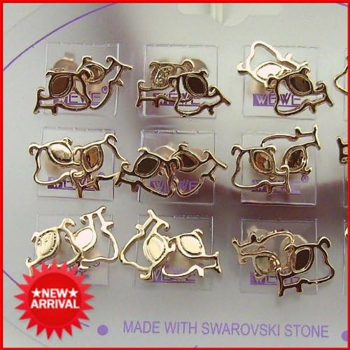 Amazon キューキューノコレクション Qq S Collection 動物の様式 ゴールドメッキ 可愛い キュート 透かし犬 犬形 ピアス 2個セット スタッドピアス Jc5404 インポート ピアス 通販