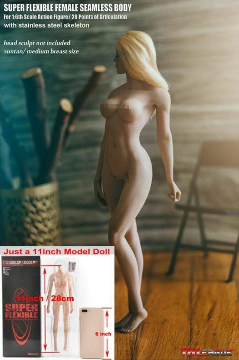 1:6 Female Seamless Suntan Medium Breast Body Figur S23B Phicen