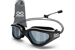 Otionus Swim Goggles, Polarized Adult Swimming Goggles Bungee Strap No Hair Pulling Anti-fog Pool Goggles for Men Women