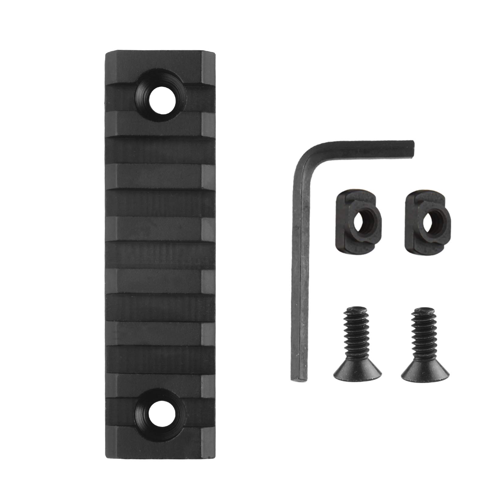 Picatinny Rail Section Handguard Rail Mount Base Adapter Aluminum Airsoft Accessories CJ/YGDG-01 (M, 7-Slot, 1 Set)