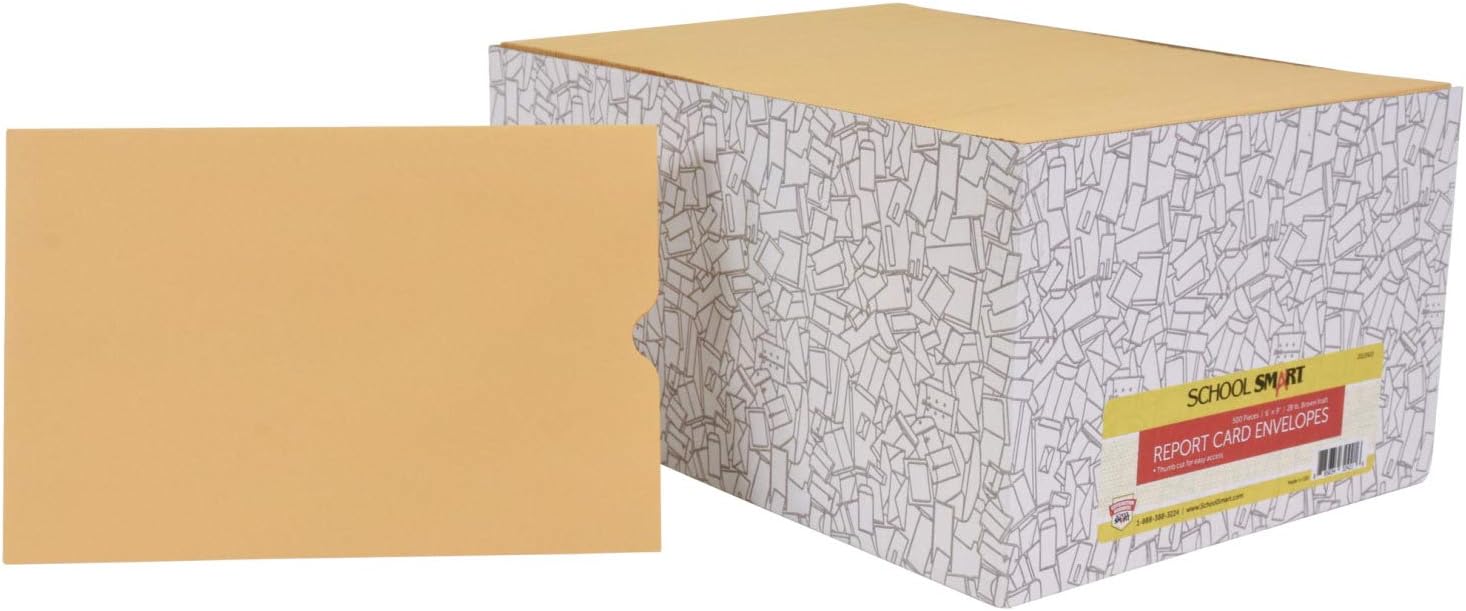 Amazon Com School Smart Report Card Envelope 28 Lb 6 X 9 Inches Kraft Pack Of 500 Office Products