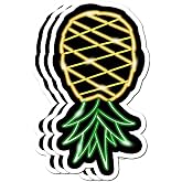Funny Upside Down Pineapple - Swinger Party 80s Retro Gift Decorations - 4x3 Vinyl Stickers, Laptop Decal, Water Bottle Sticker (Set of 3)