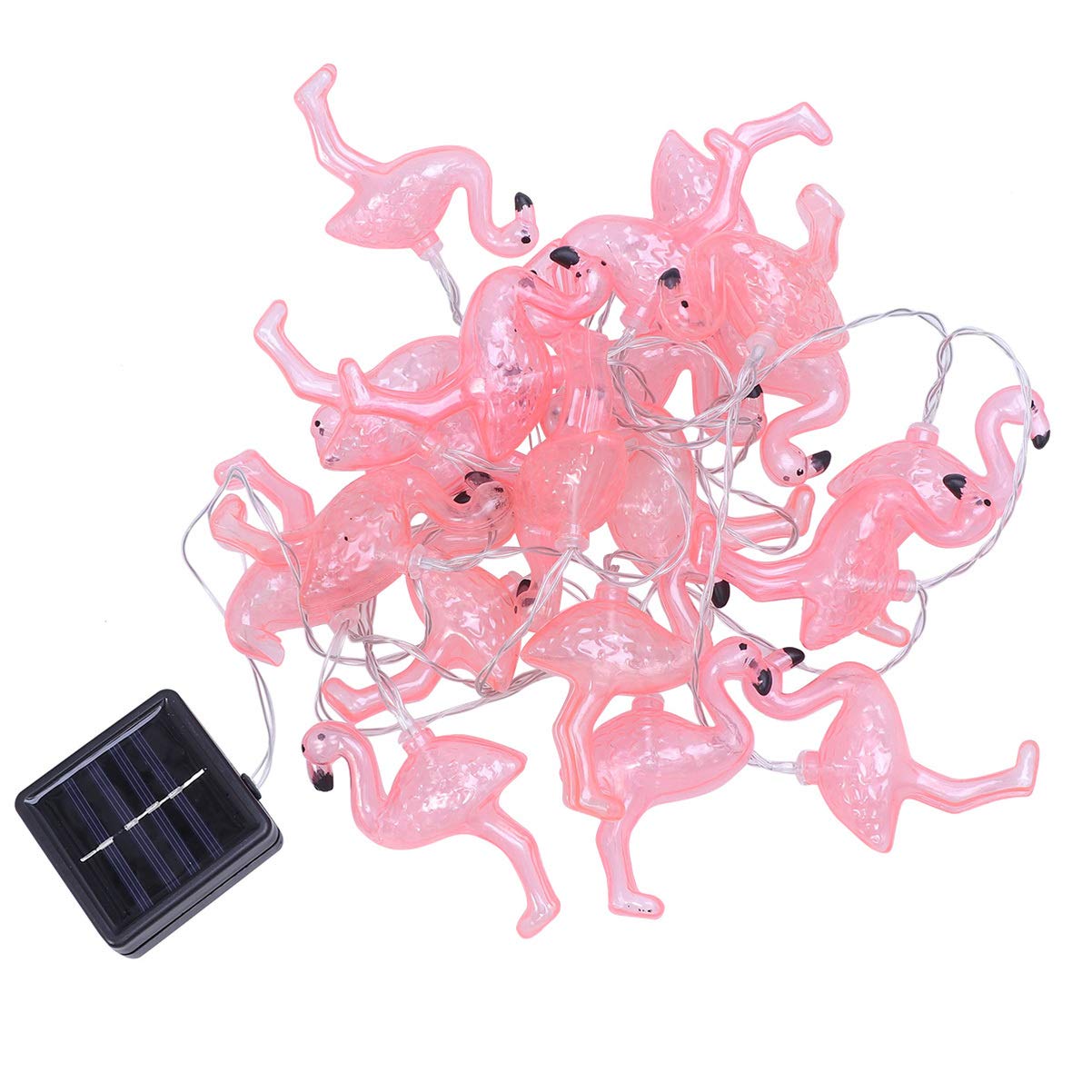 Uonlytech 3 Meters 20 Bulbs LED Flamingo String Lights Holiday Decoration Lights Battery Box String Lights(Pink)