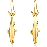 MIJENITI Gold Silver Hoop Earrings for Women Gold Silver Fish Dangle Earring Fashion Beach Jewelry for Women