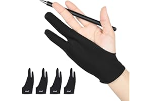 OTraki 4 Pack Artist Drawing Gloves for Digital Tablet Paper Sketching