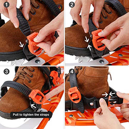 Gpeng 3in1 Xtreme Lightweight Terrain Snowshoes for Men Women Youth