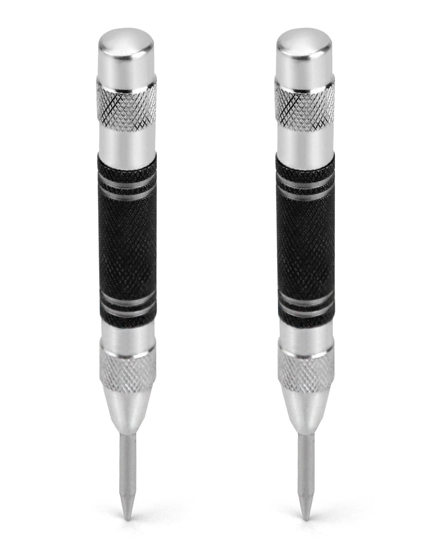 QWORK® 2 Pack Automatic Center Punch, 5" Spring Loaded Center Punch, Hole Marker Tool
