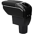 ZENVI Armrest Compatible with Suzuki Ignis 2017-2023 Center Console Organizer Box Double Door Style Usable for Elbow Support （Black Style）