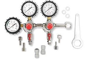 SPARC Premium Gen2 Dual CO2 Regulator for Kegerator - Double Tap C02 Regulator for Kegs - Draft Beer, Soda, Kombucha - CGA320-2YR USA Warranty