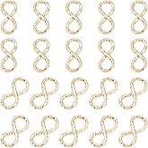 PH PandaHall 20pcs Golden Infinity Charms, 15x7mm Textured Jewelry Connector Charms Brass Links Infinity Connectors Symbol Charm Pendants for Bracelets Necklace Jewelry DIY Crafts Making