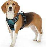 Eagloo Small Dog Harness Adjustable No Pull Reflective Front Clip Dark Green