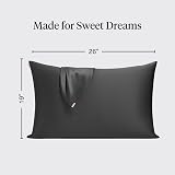 Kitsch Satin Pillowcase with Zipper Charcoal 48x66 cm view 4