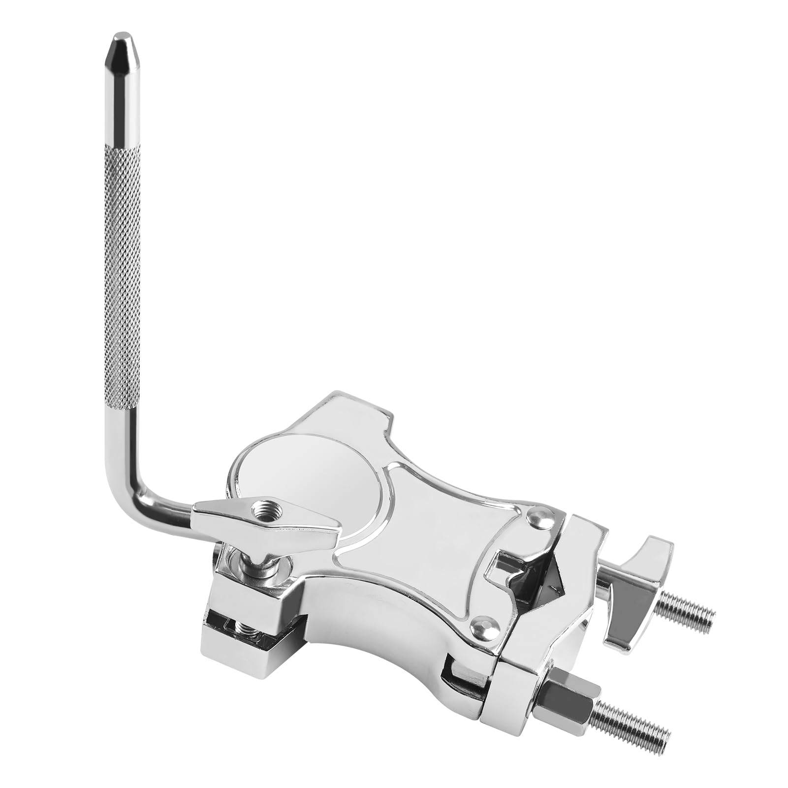 Photo 1 of L-Rod Cowbells Cymbal Clamp, Zinc Alloy Tom Mounts for Drums Clamp, Percussion Mounting Bracket for Cowbells, Jam Blocks, Tambourines, Mini Timbales, and Electronic Pads to A Stand (L-Rod)