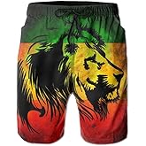 BBggyh Dry Jamaican Lion Flag Mens Swim Trunks Surf Board Shorts Beach Pant Sportswear