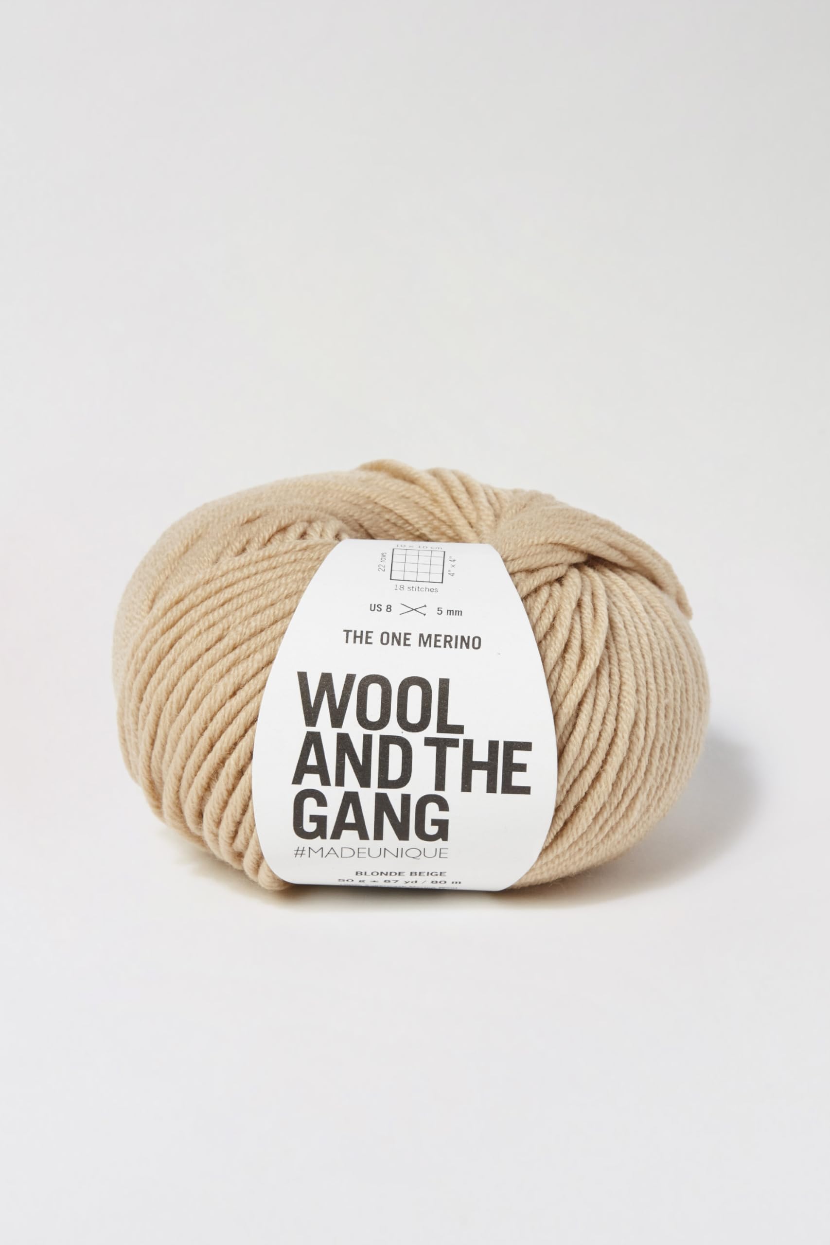 Wool and the Gang The One Merino, Blonde Beige, 50g, Aran/Worsted