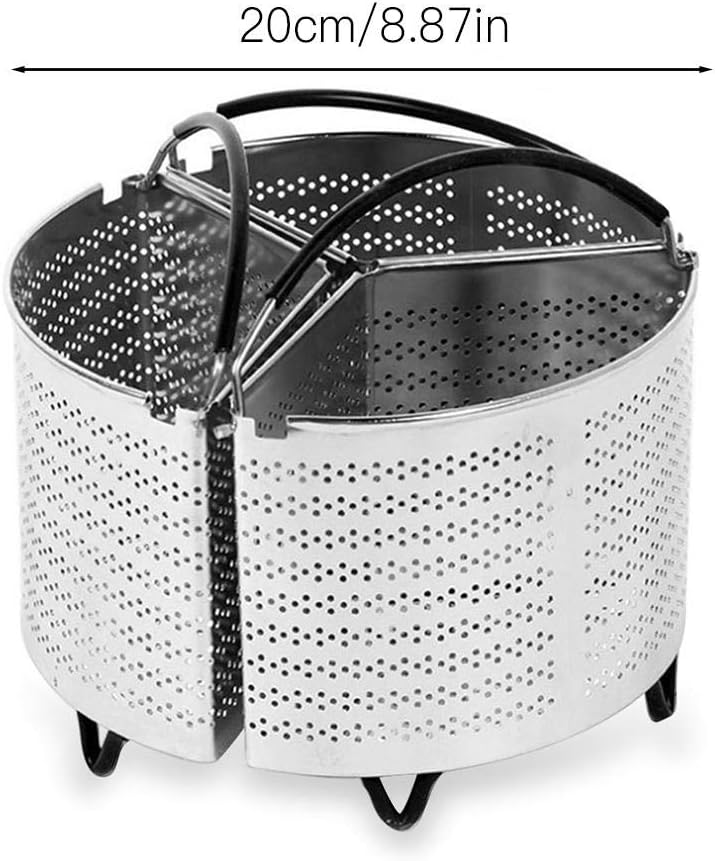 terynbat Stainless Steel 3Piece Divided Steamer Basket, 20cm Pressure